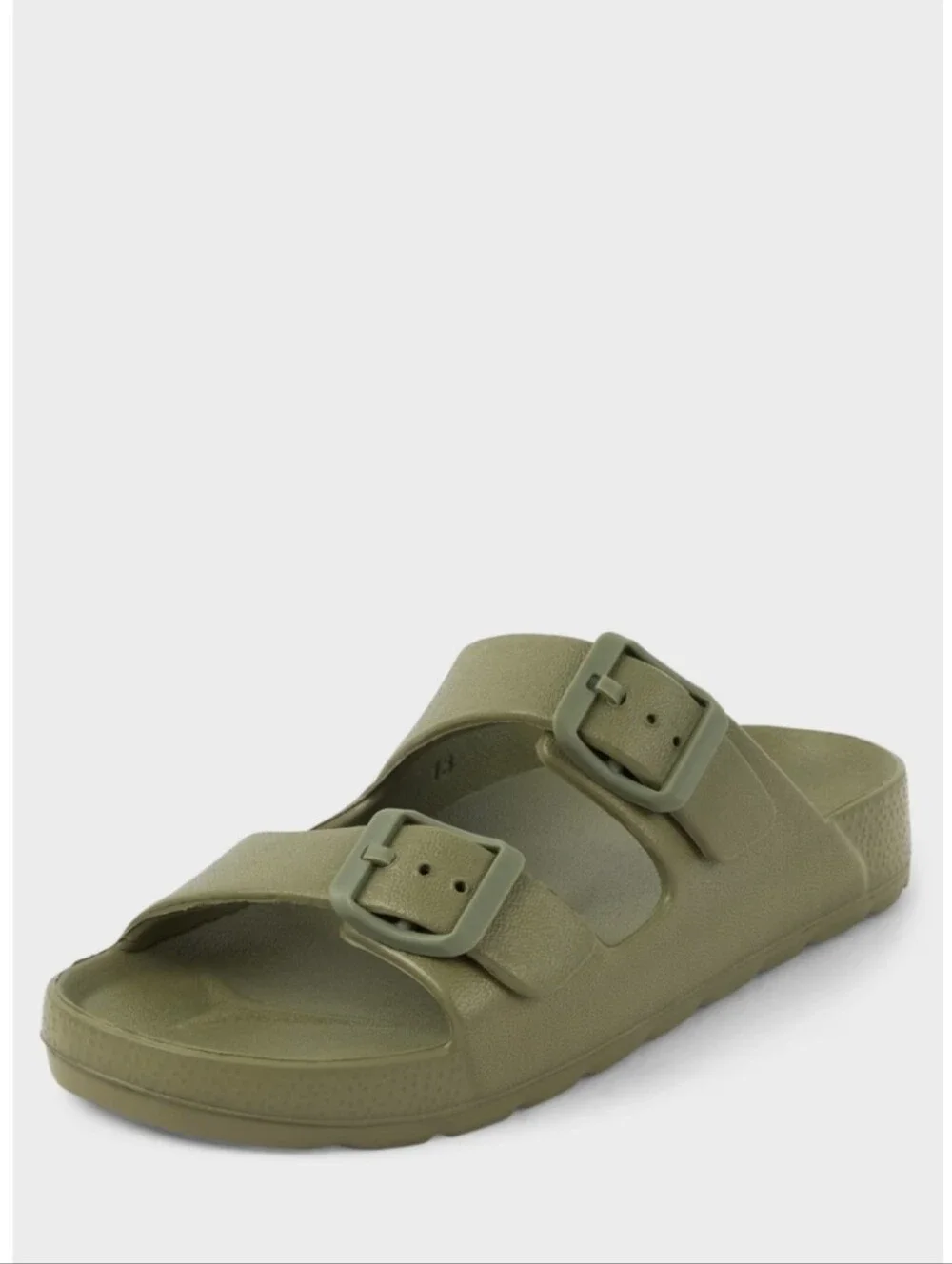 Like New Children'sPlace  Sz.4 Kids Olive Green Double-Buckle Sandals